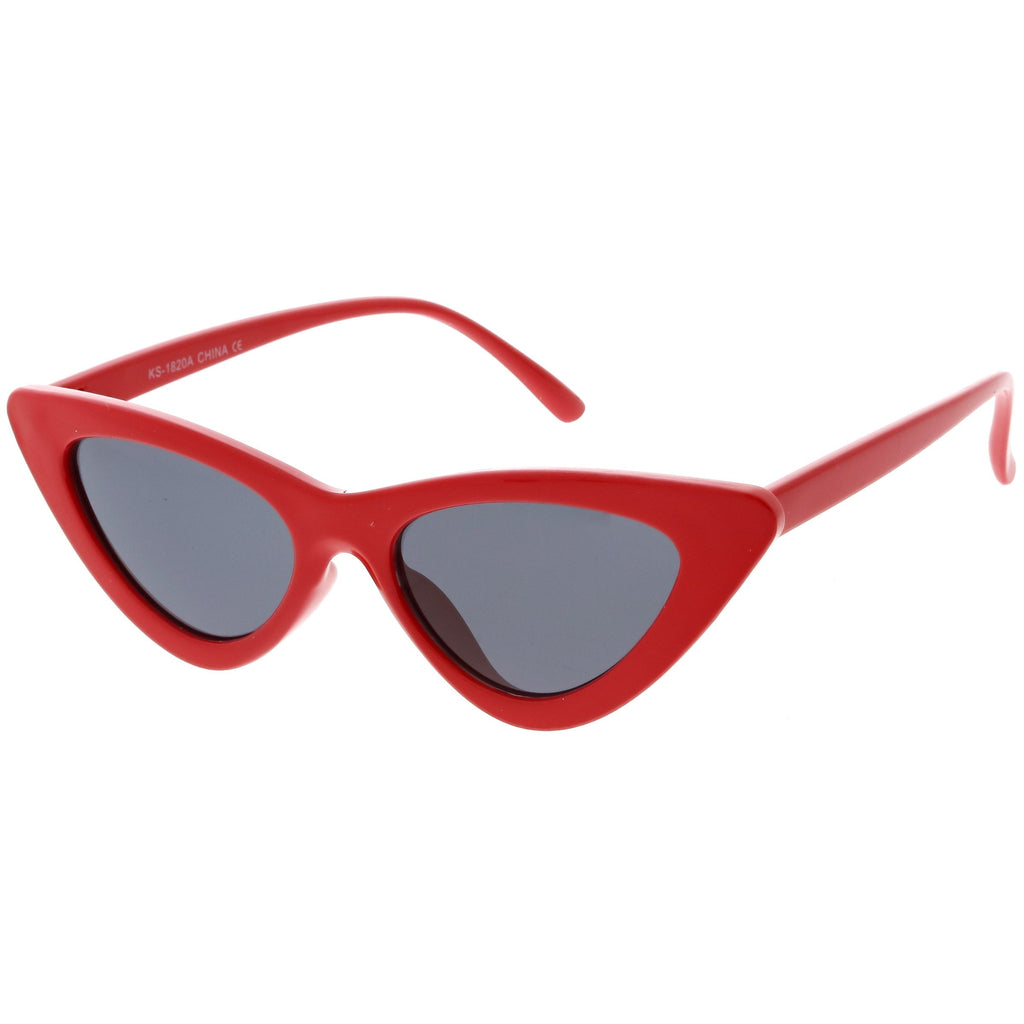 Women's Narrow 1990's Retro Flat Lens Cat Eye Sunglasses C523