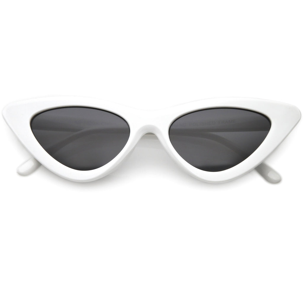 Women's Narrow 1990's Retro Flat Lens Cat Eye Sunglasses C523