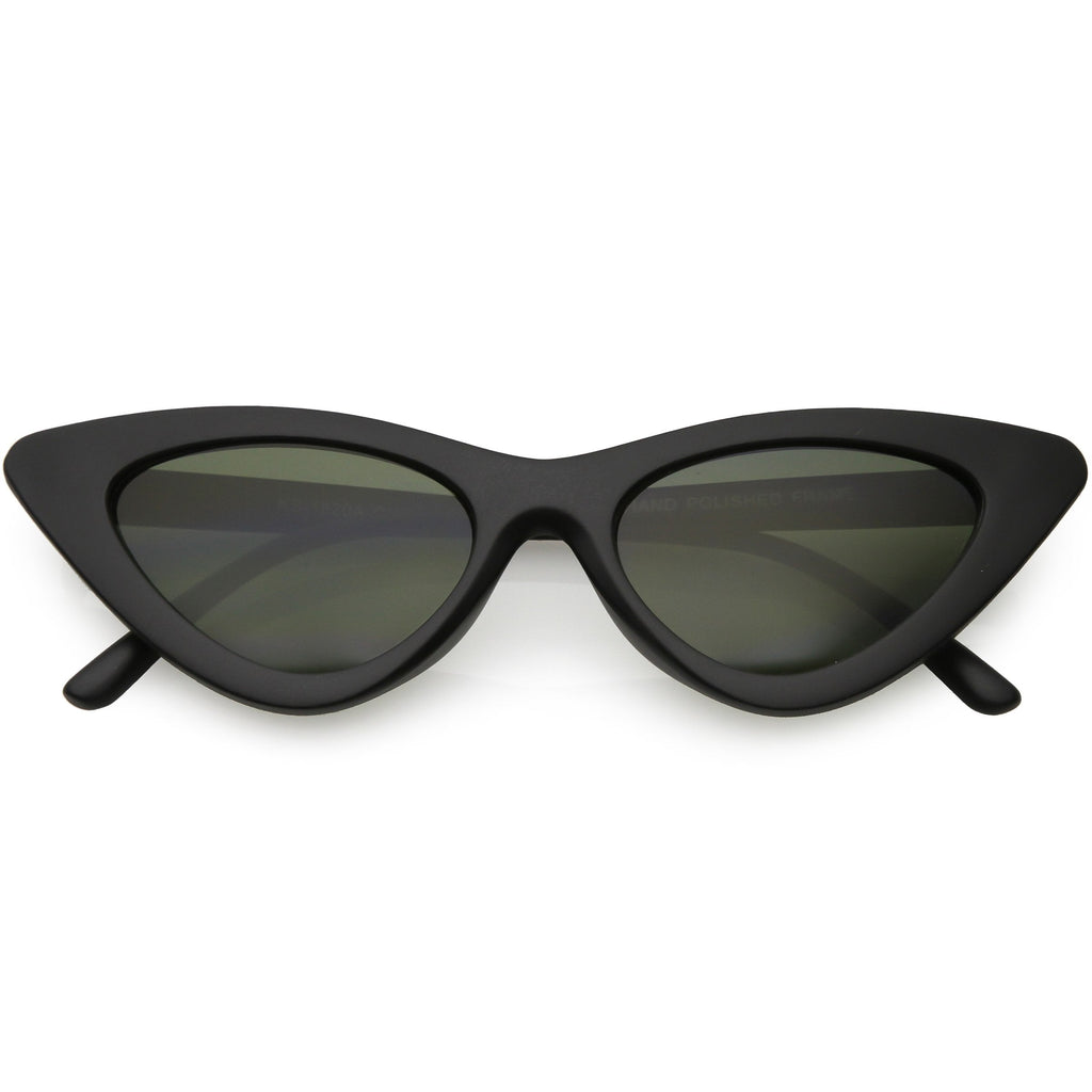 Women's Narrow 1990's Retro Flat Lens Cat Eye Sunglasses C523