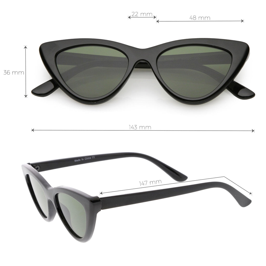 Retro Women's 1990's Small Thick Cat Eye Sunglasses C712