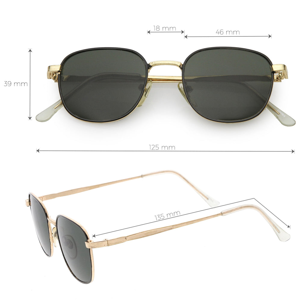 Deadstock True Vintage Square Metal Dapper Sunglasses C717