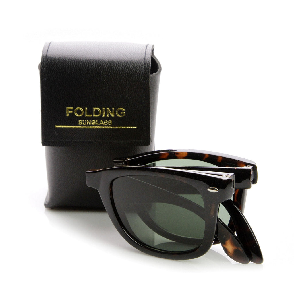 Limited Edition Folding Pocket Horned Rim Sunglasses + Case 8788