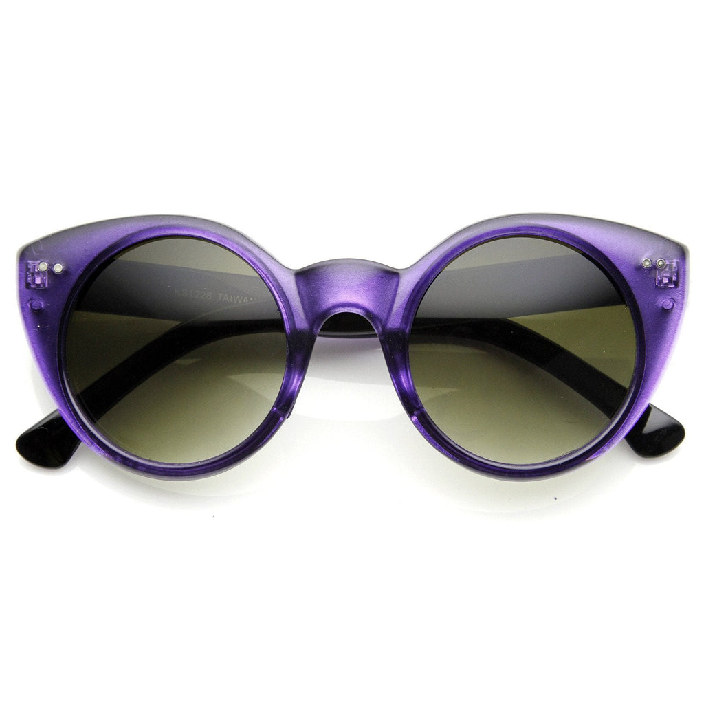 Womens Chic Retro Round Circle Cateye Sunglasses 8978