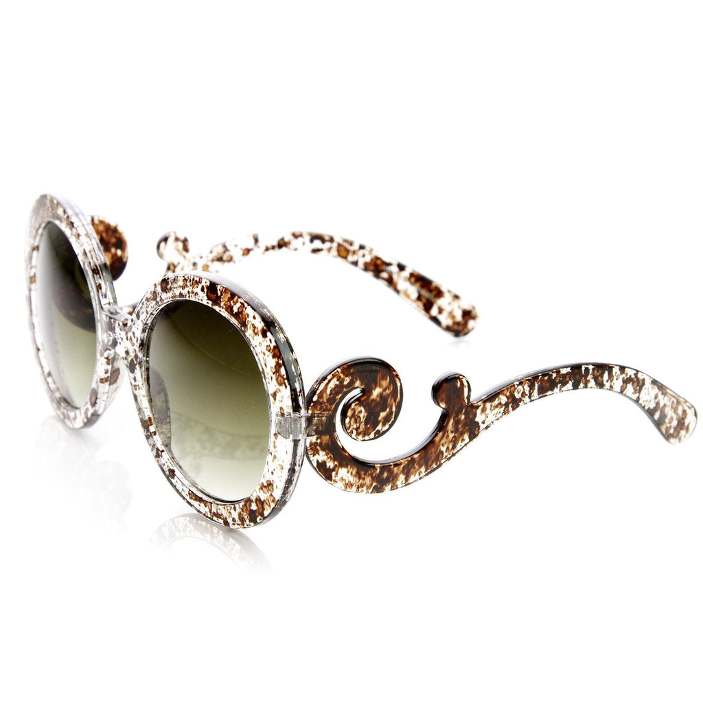 Oversize Designer Baroque Temple Womens Sunglasses 8979
