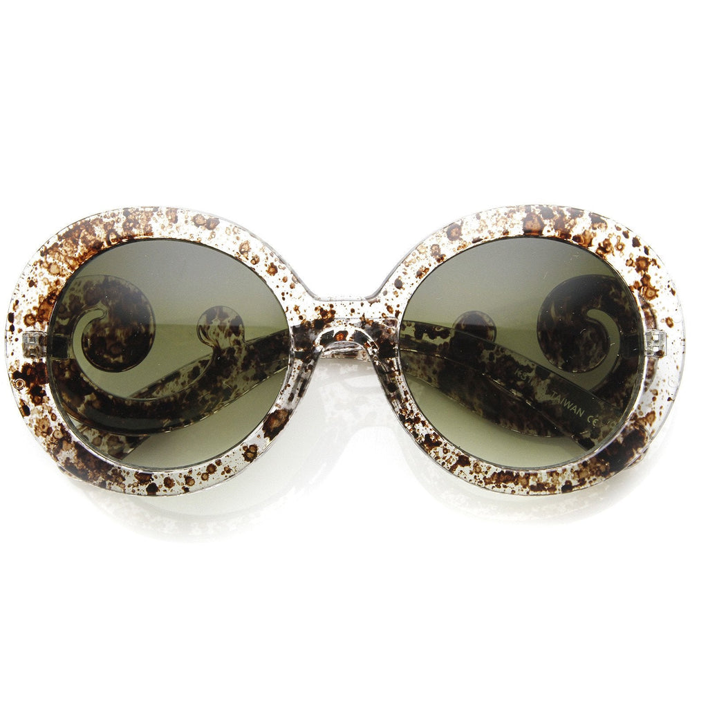 Oversize Designer Baroque Temple Womens Sunglasses 8979