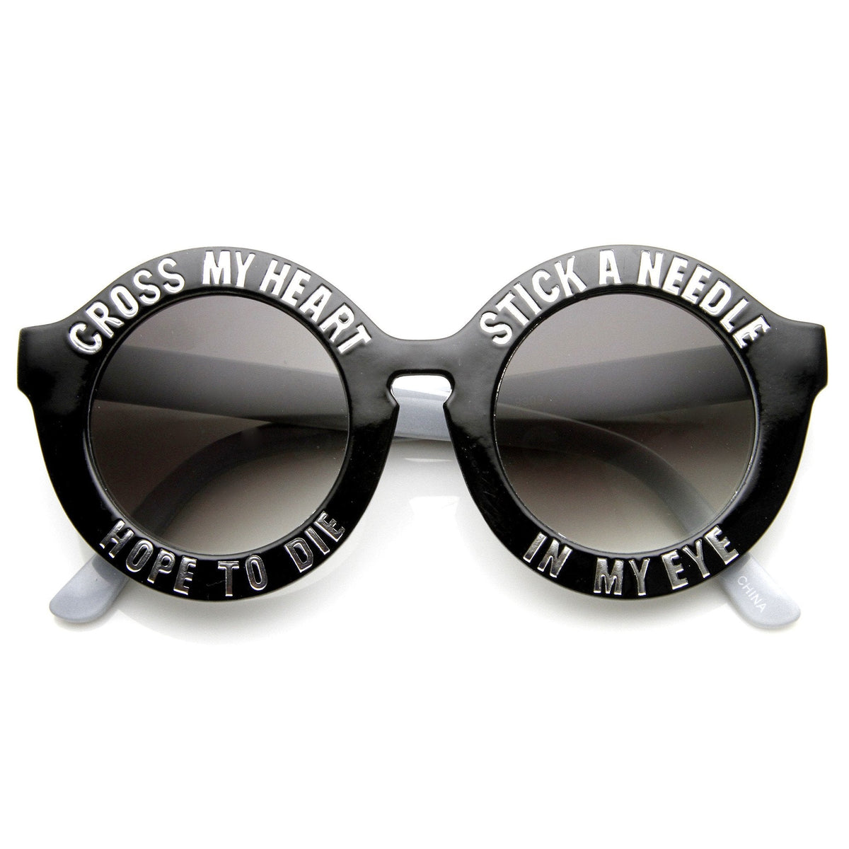 Women's Cross My Heart Hope To Die Round Sunglasses 9128