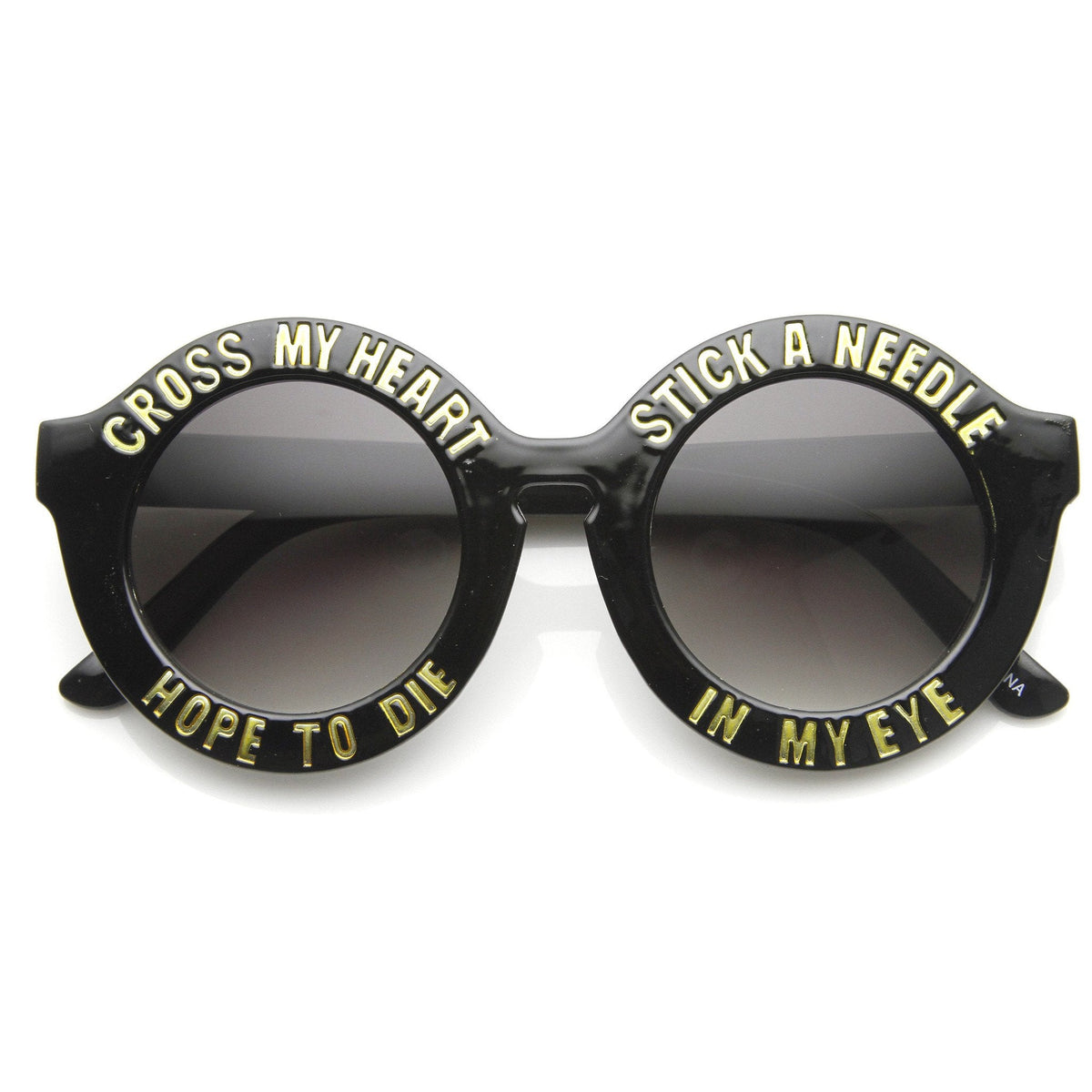 Women's Cross My Heart Hope To Die Round Sunglasses 9128