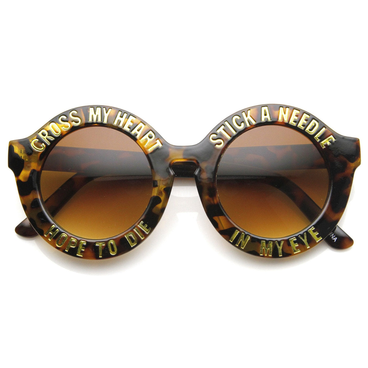 Women's Cross My Heart Hope To Die Round Sunglasses 9128