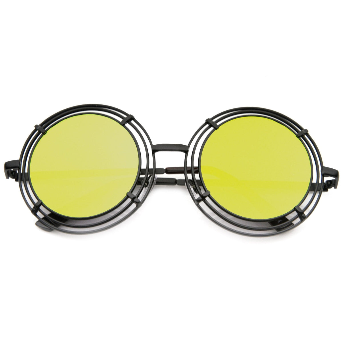 Women's Unique Retro Triple Coil Round Mirror Lens Sunglasses 9756