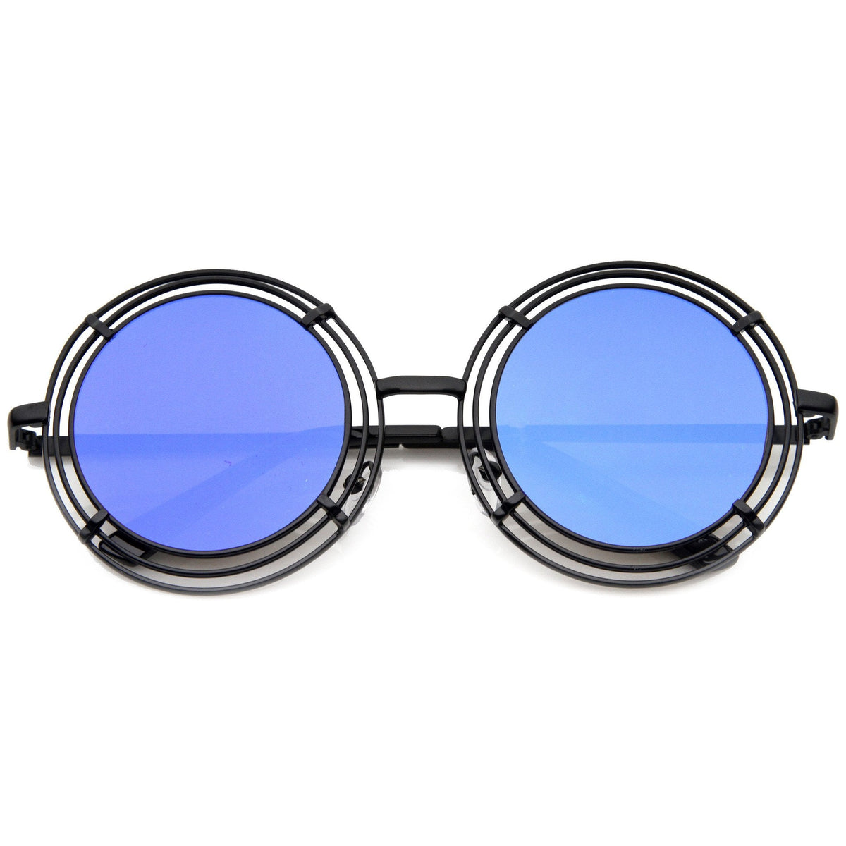 Women's Unique Retro Triple Coil Round Mirror Lens Sunglasses 9756