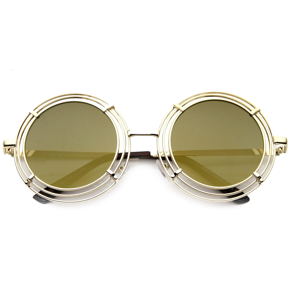Women's Unique Retro Triple Coil Round Mirror Lens Sunglasses 9756