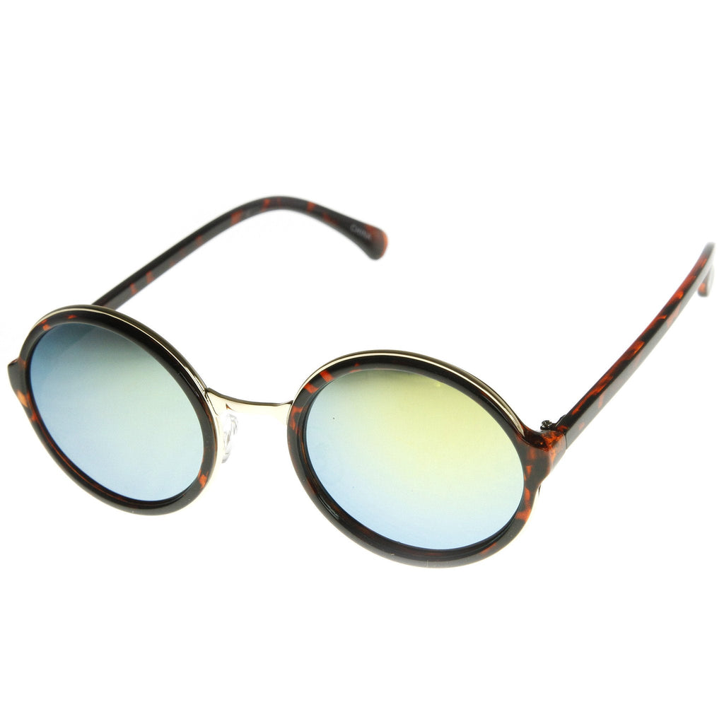 Retro Round Circle Flash Mirror Lens Sunglasses 8929