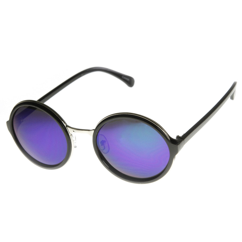 Retro Round Circle Flash Mirror Lens Sunglasses 8929