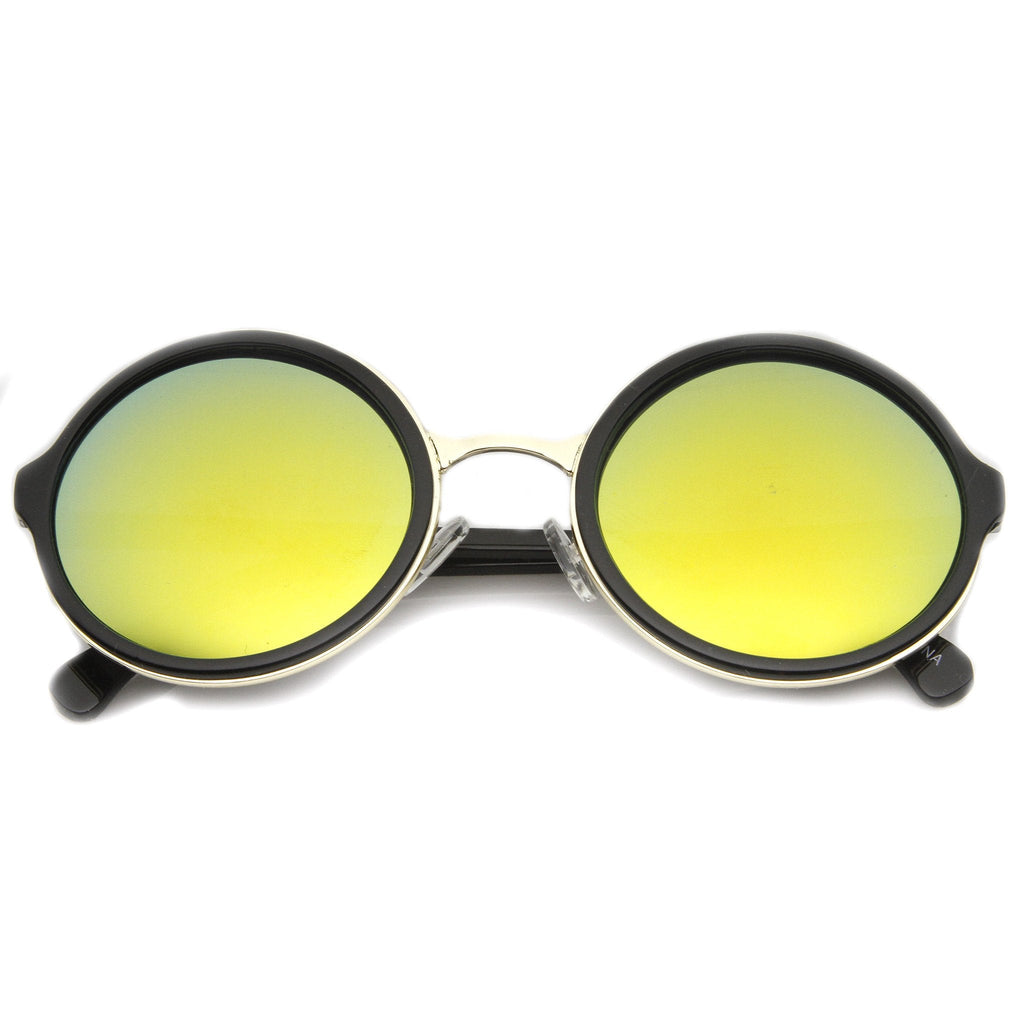 Retro Round Circle Flash Mirror Lens Sunglasses 8929