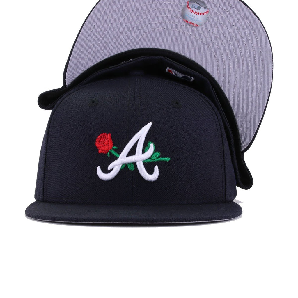 Atlanta Braves Navy Rose New Era 59Fifty Fitted