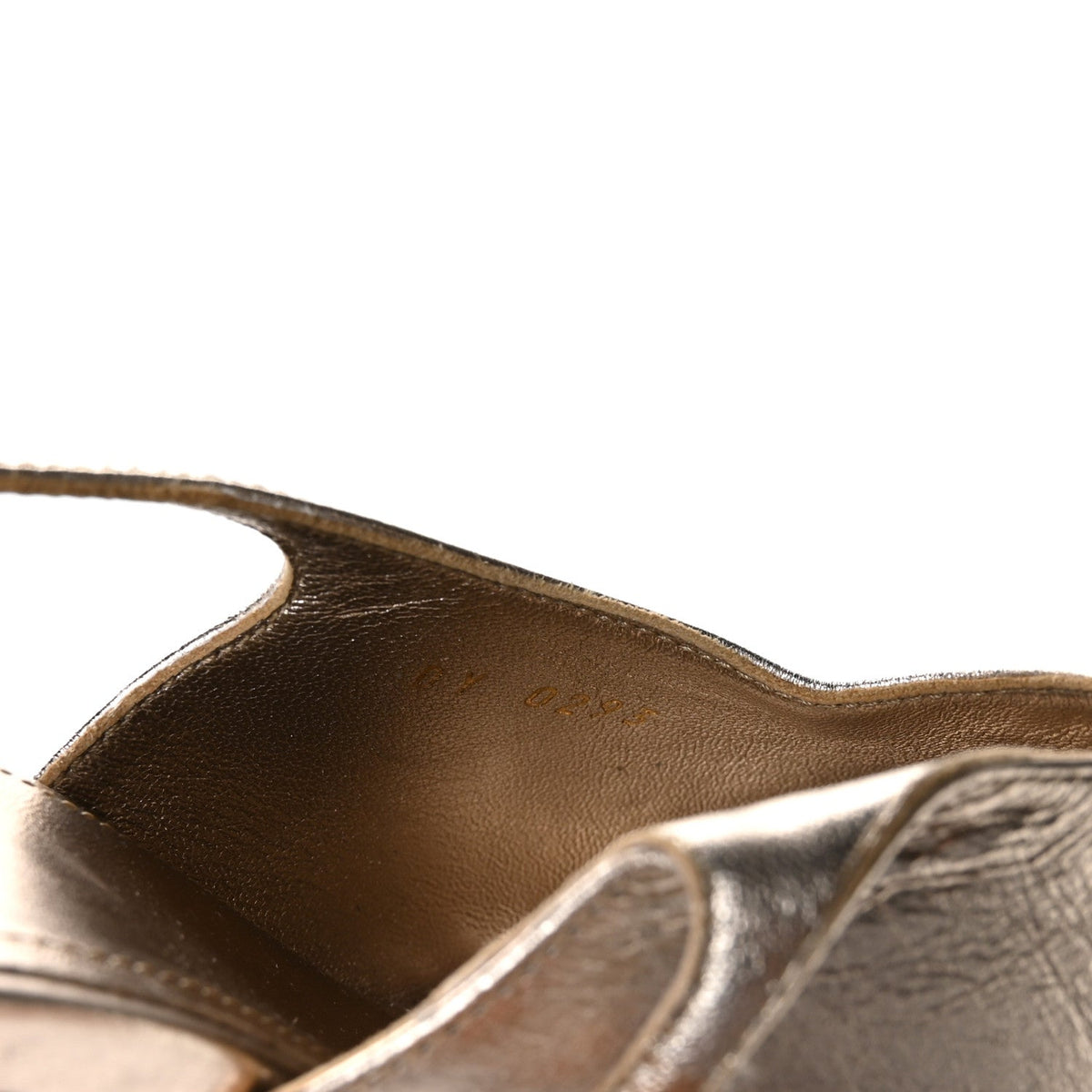 Laminated Sheepskin Show Slingback Pumps 36 Dusty Gold
