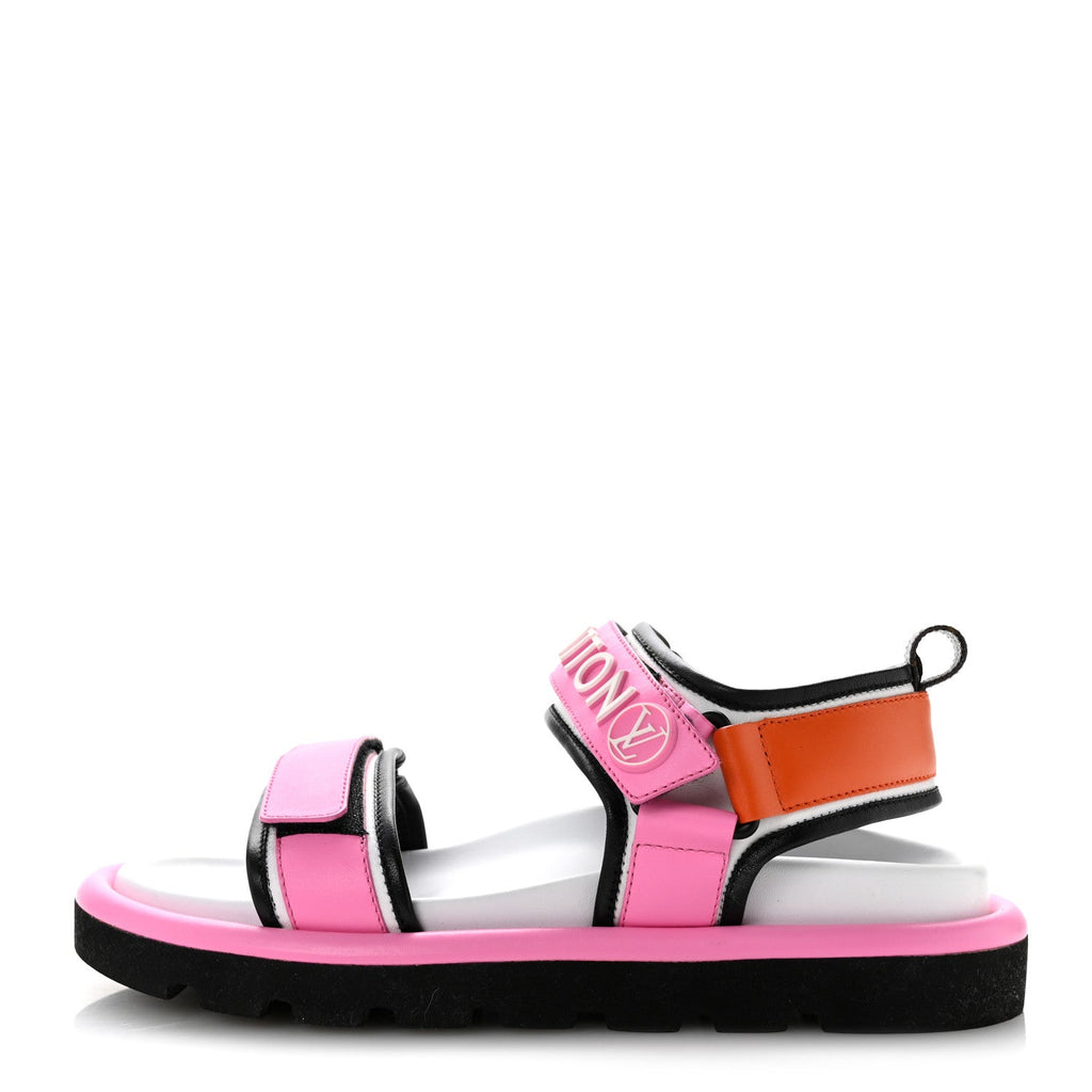 Calfskin Pool Pillow Flat Comfort Sandals 38 Rose Pop Pink