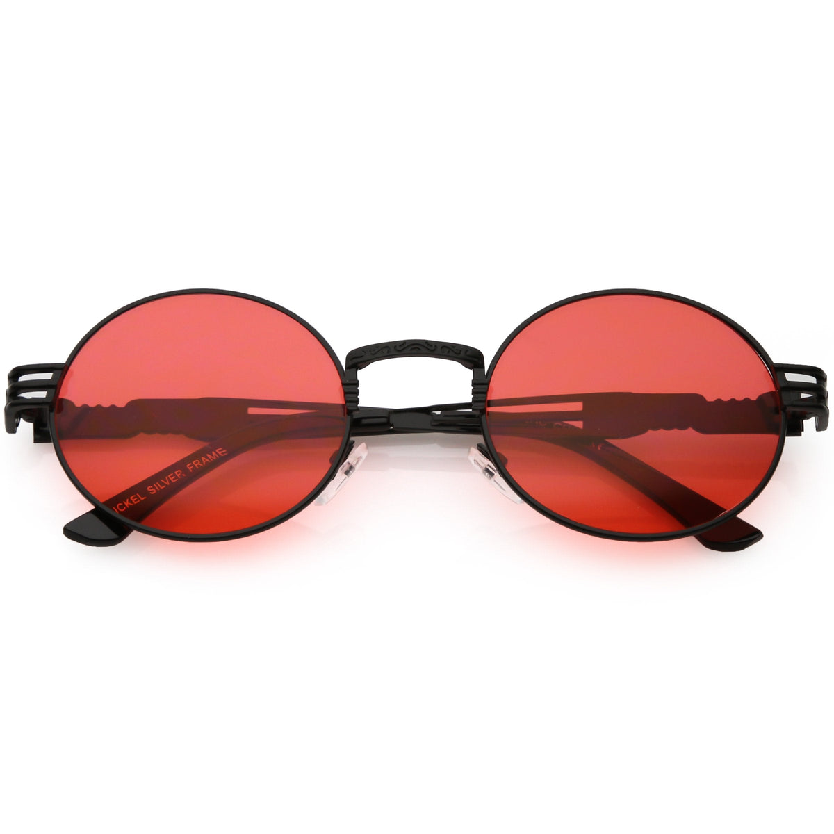 Retro 1990's Oval Steampunk Flat Lens Sunglasses C477