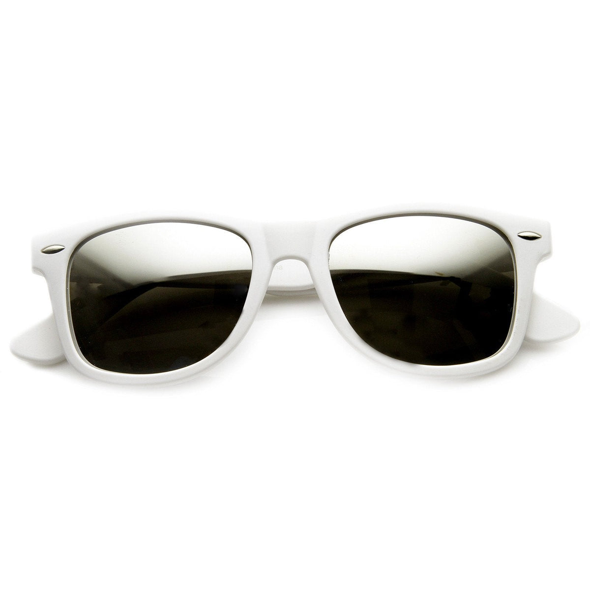Retro Soft Rubber Intense Mirrored Lens Horned Rim Sunglasses 9101