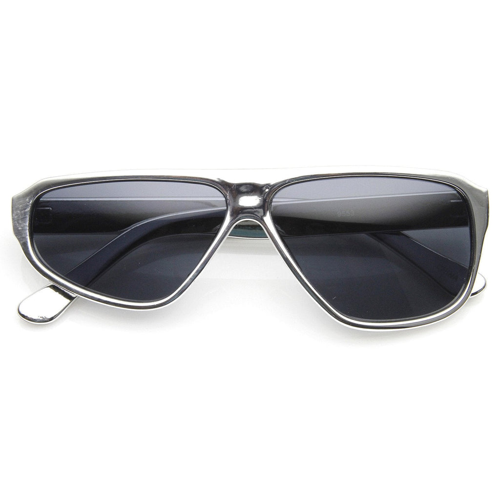 Uneven Asymmetical Flat Top Retro Disco Sunglasses 8832