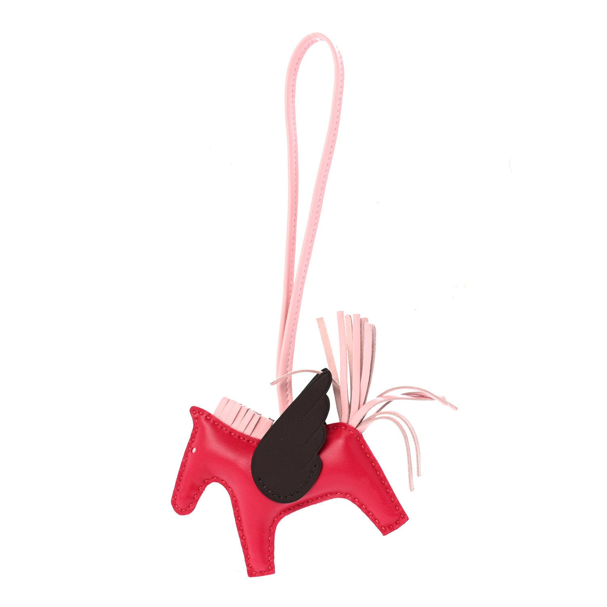 Milo Lambskin Grigri Rodeo Pegase Horse Bag Charm PM  Framboise Rose Sakura Rouge Sellier
