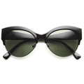 Womens Oval Cat Eye Half Frame Designer Sunglasses 9116