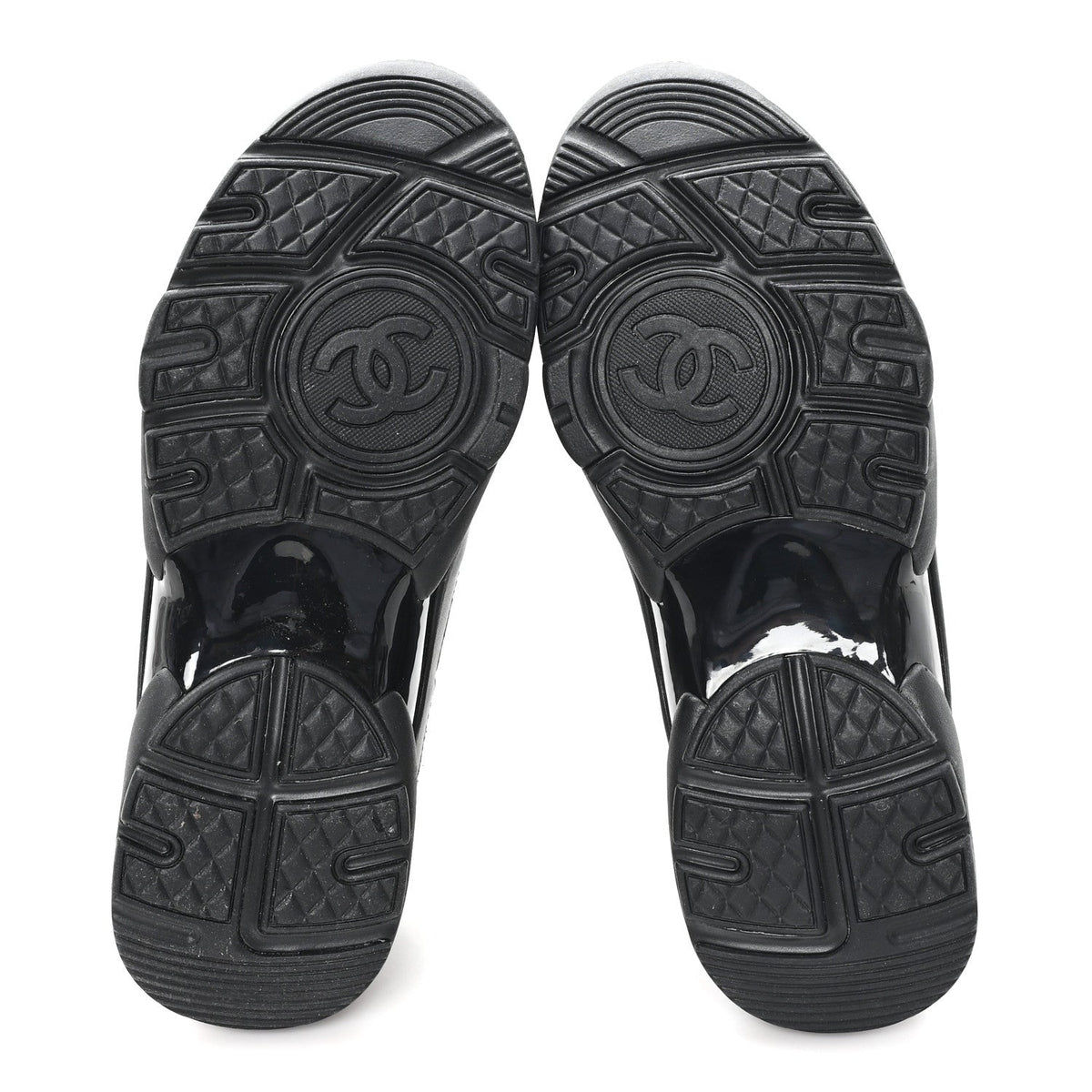 Lambskin Fabric CC Sneakers 36.5 Black