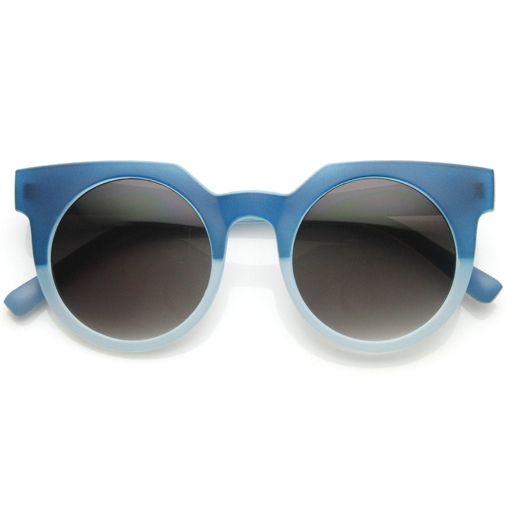 Retro P3 Round Angled Circle Flat Cat Eye Sunglasses 9120