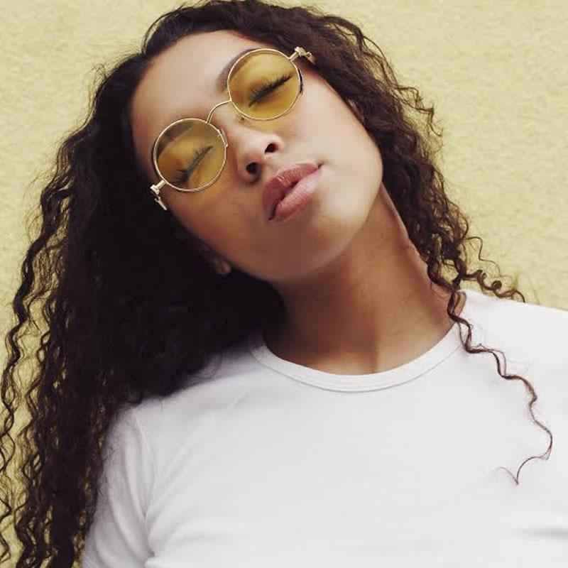 Retro Steampunk Colorful Round Flat Lens Sunglasses C442