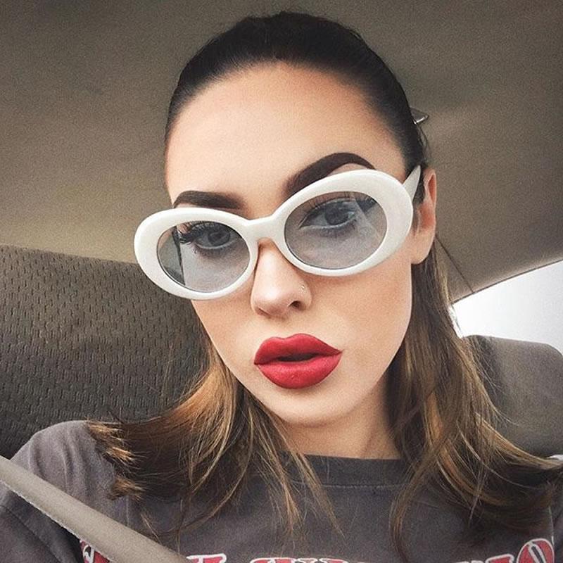 Women's Retro Disco Oval Clout Color Tone Lens Sunglasses 51mm C382
