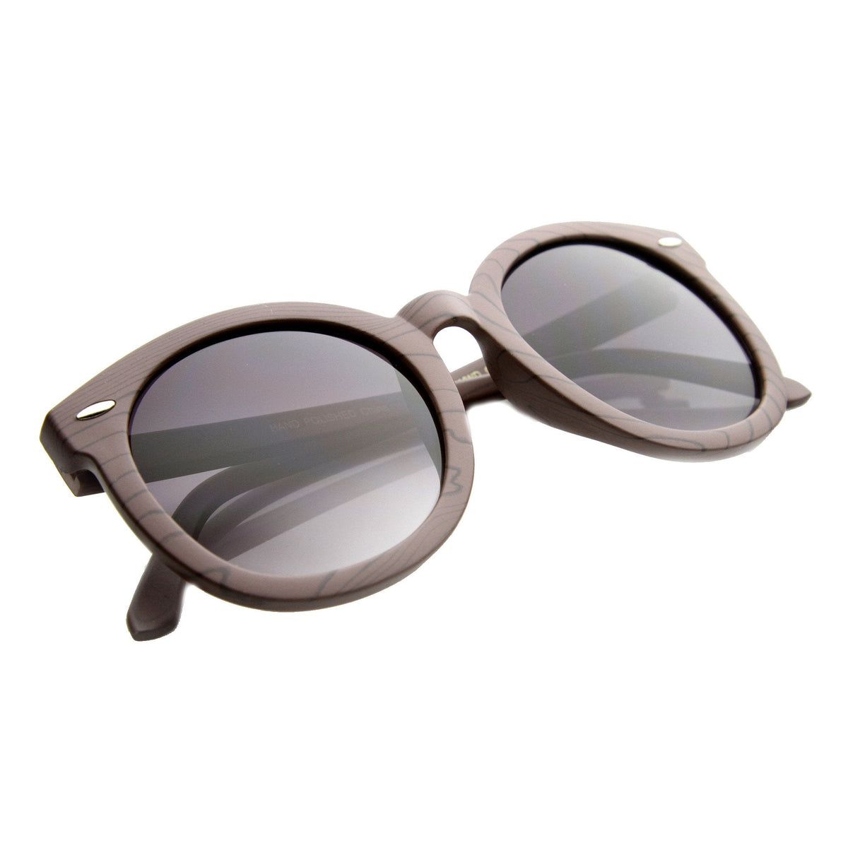 Women's Oversize Retro Round Wood Print Sunglasses 9642