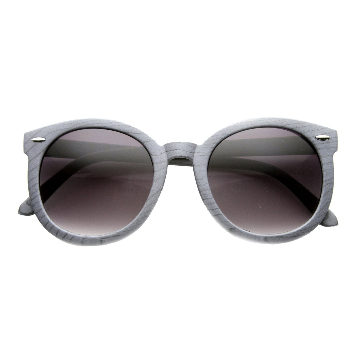 Women's Oversize Retro Round Wood Print Sunglasses 9642