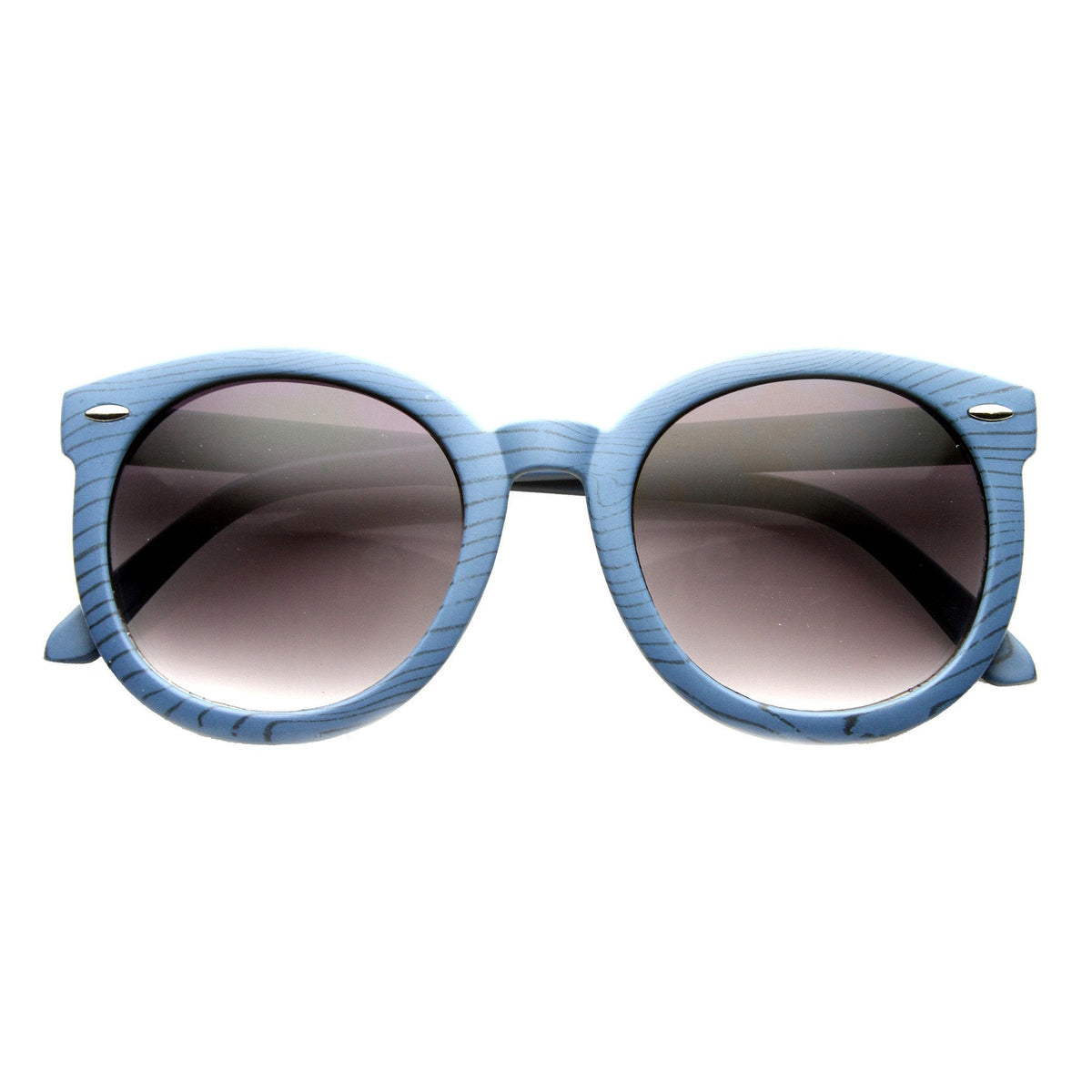 Women's Oversize Retro Round Wood Print Sunglasses 9642