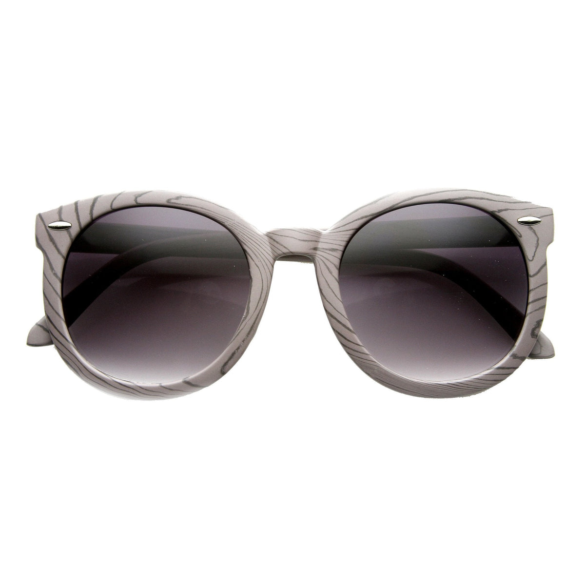Women's Oversize Retro Round Wood Print Sunglasses 9642