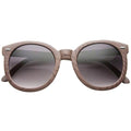 Women's Oversize Retro Round Wood Print Sunglasses 9642