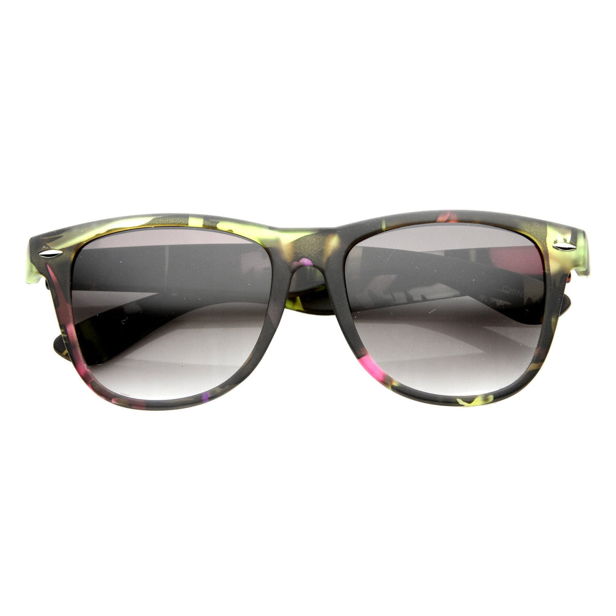Women's Colorful Flower Print Fashion Horned Rim Sunglasses 9645