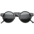 Unique Retro Futuristic Key Hole Round Horned Rim Sunglasses 9502