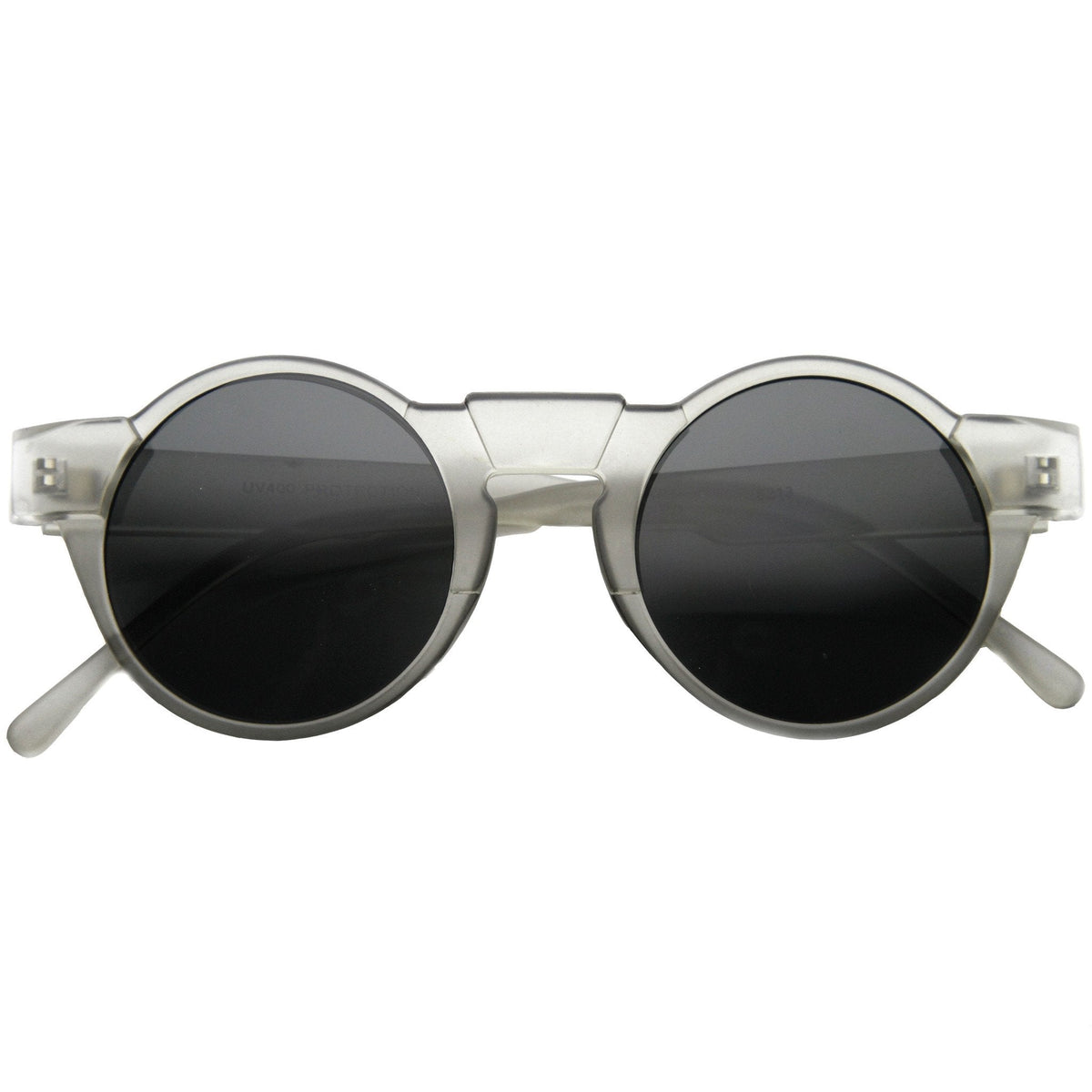 Unique Retro Futuristic Key Hole Round Horned Rim Sunglasses 9502