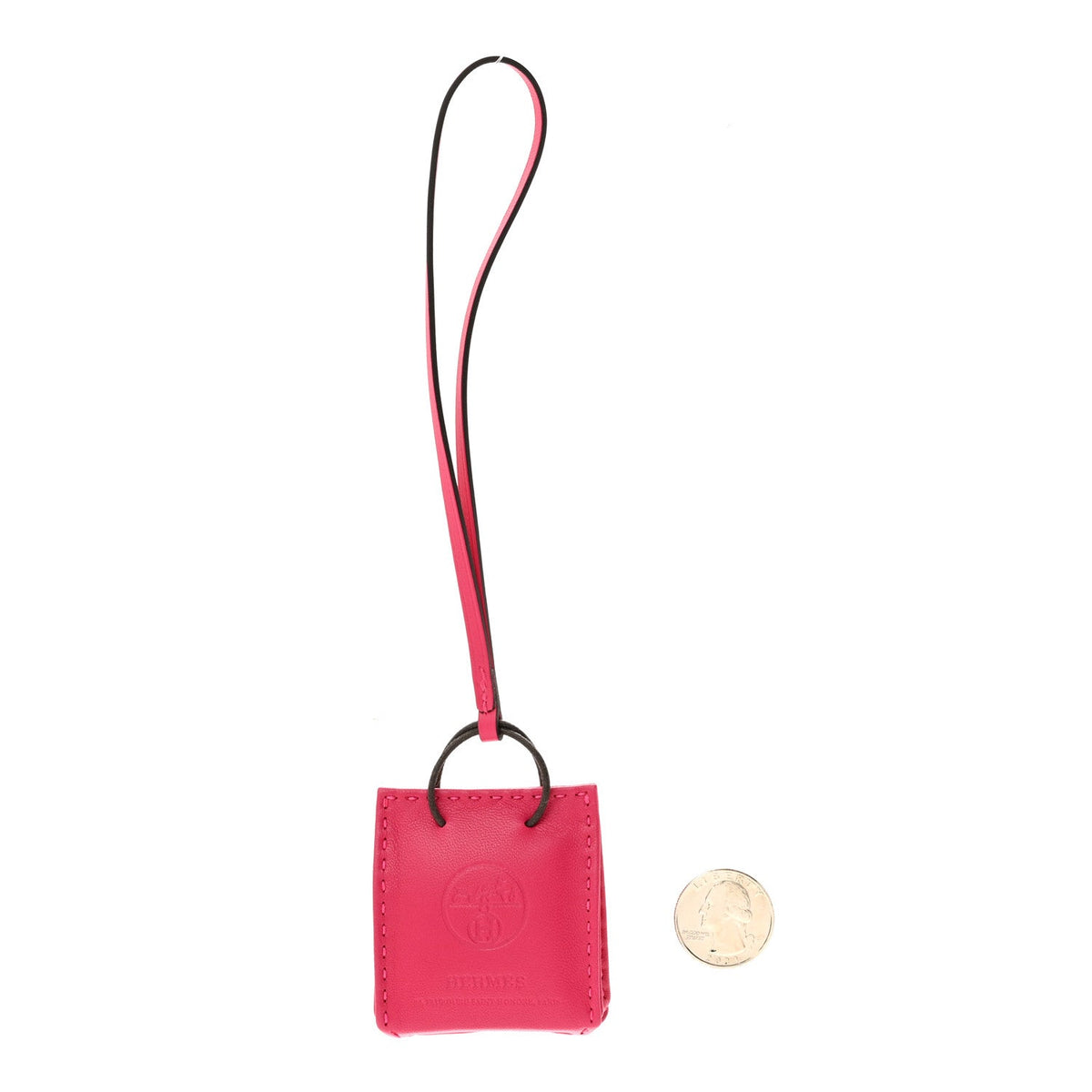 Milo Lambskin Swift Shopping Bag Charm Rose Mexico