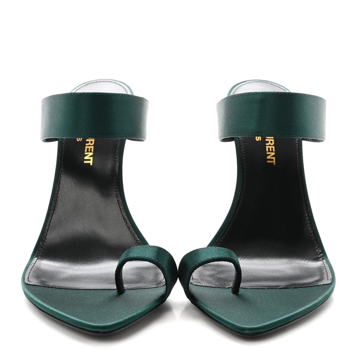 Crepe Satin Martha Mule 110 Sandals 35.5 Dorian Green