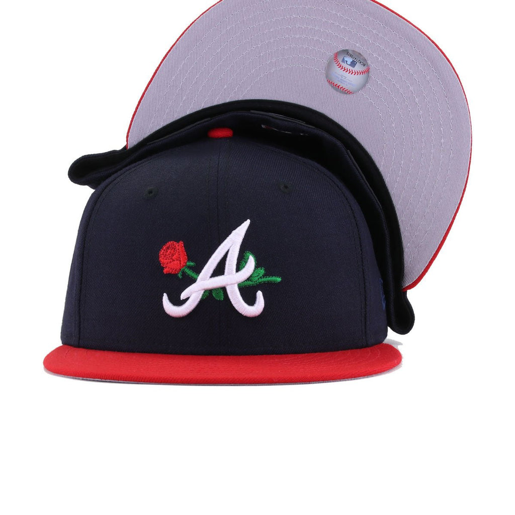 Atlanta Braves Navy Scarlet Rose New Era 59Fifty Fitted