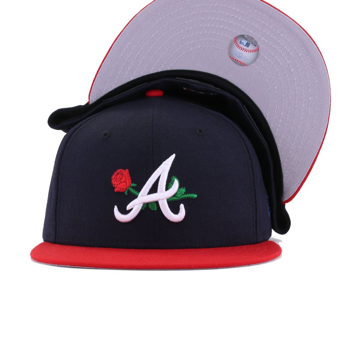 Atlanta Braves Navy Scarlet Rose New Era 59Fifty Fitted