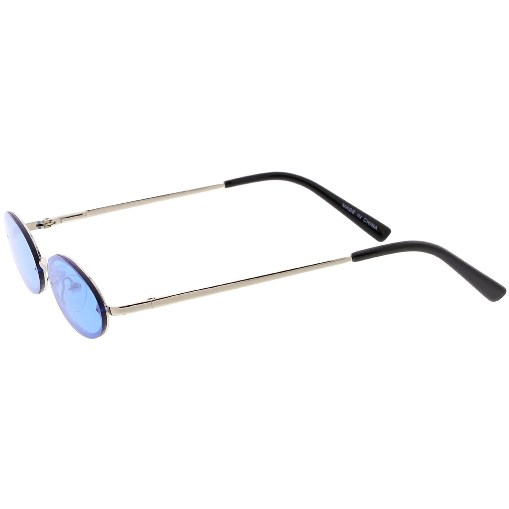 Retro Small 1990's Jewel Cut Oval Color Tone Sunglasses C723