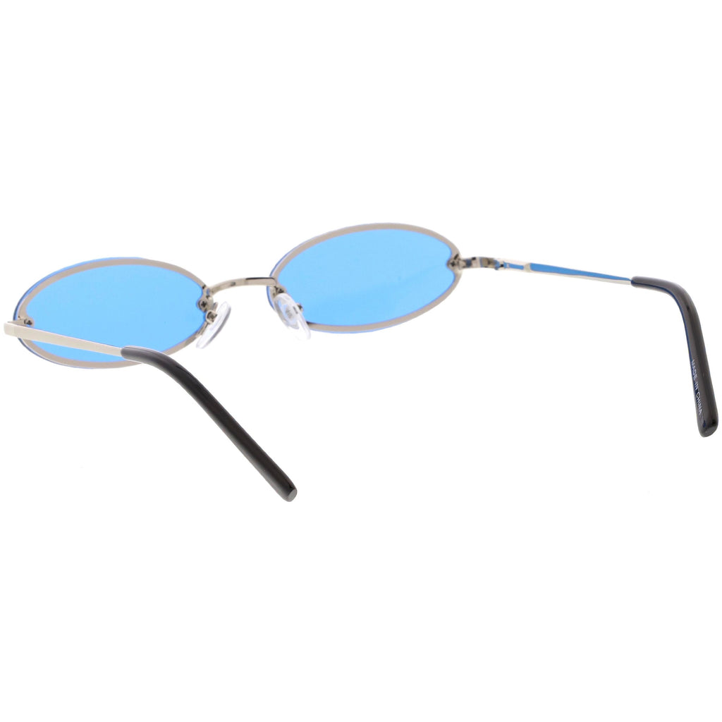 Retro Small 1990's Jewel Cut Oval Color Tone Sunglasses C723