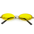 Retro Small 1990's Jewel Cut Oval Color Tone Sunglasses C723
