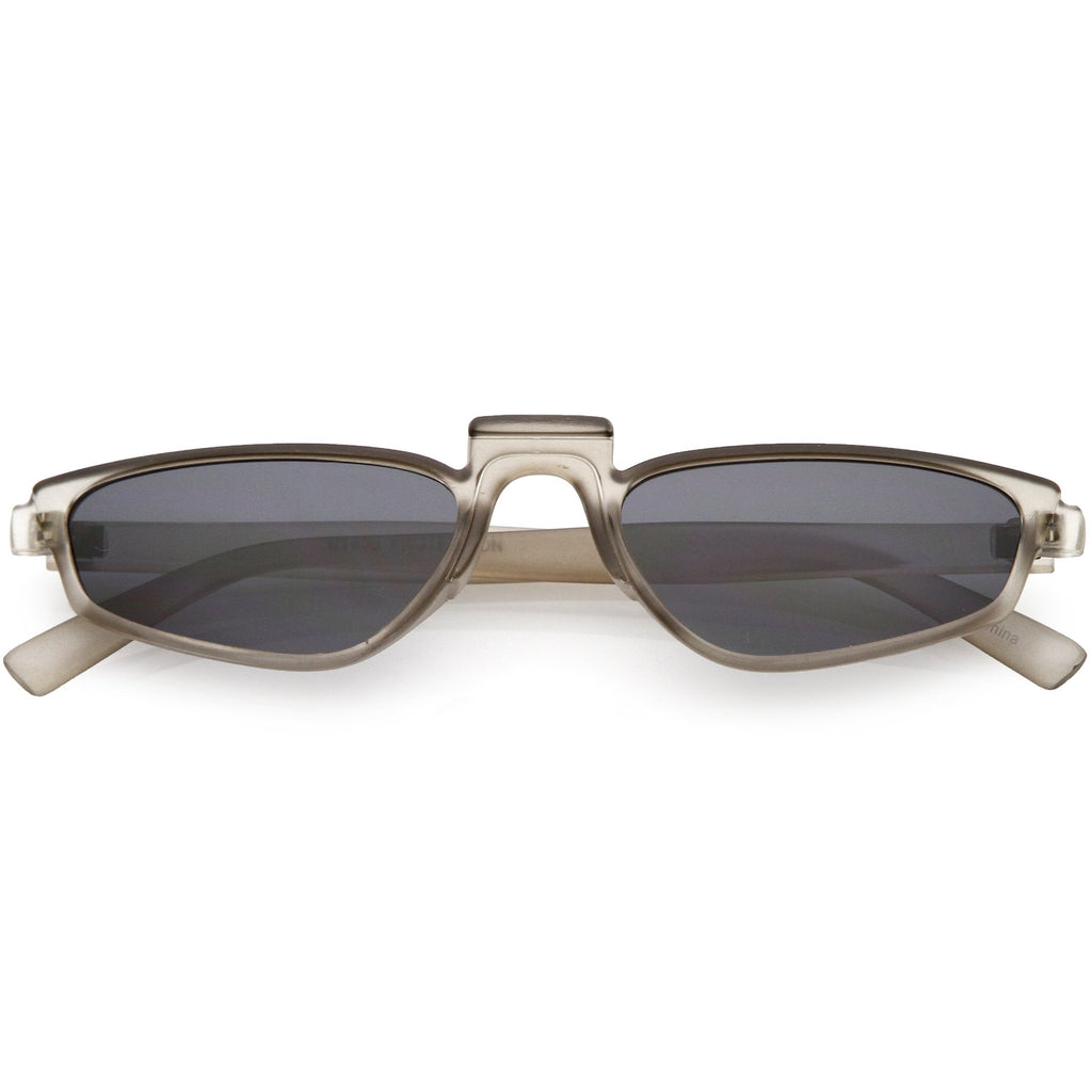 Retro Modern Low Temple Narrow Flat Top Sunglasses C731