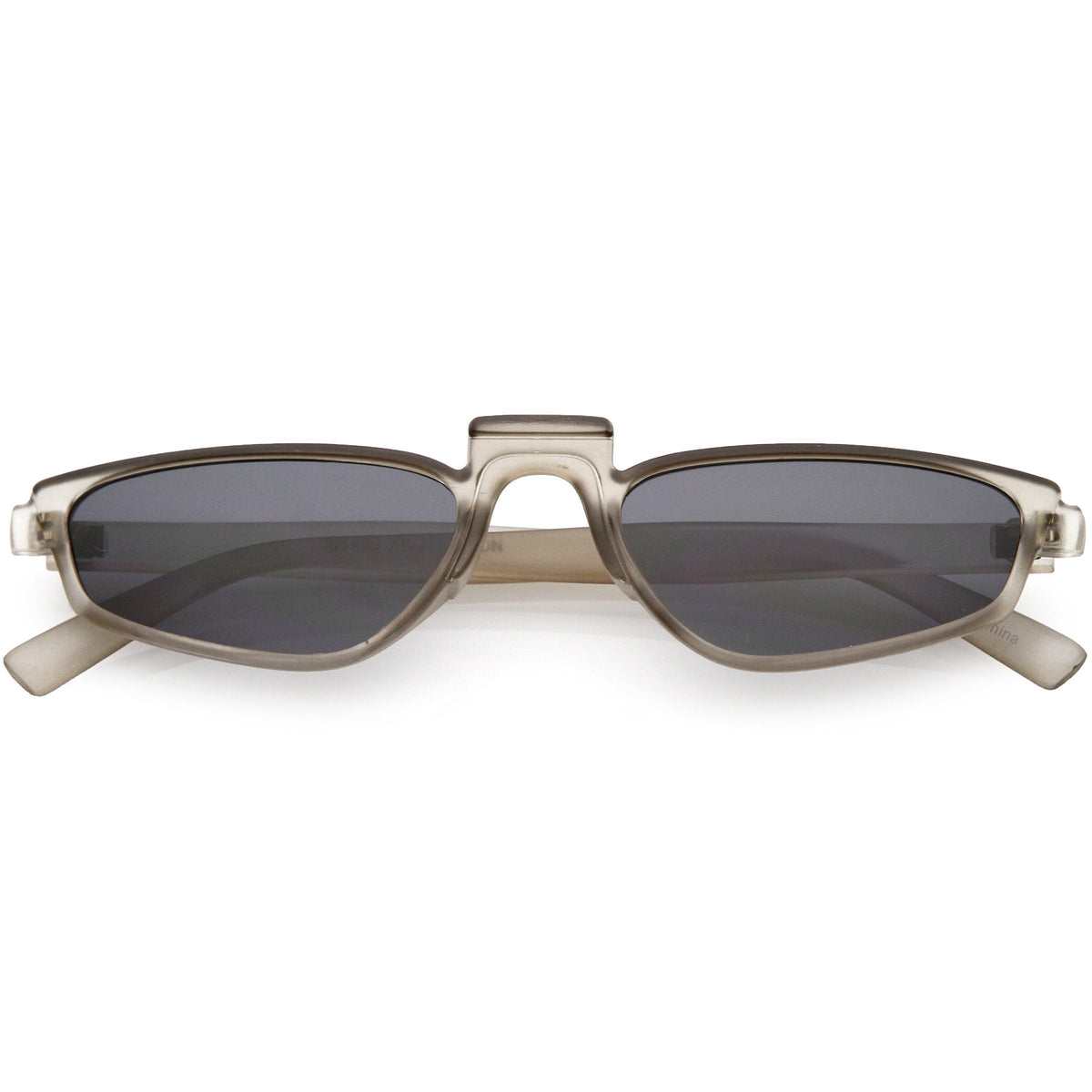 Retro Modern Low Temple Narrow Flat Top Sunglasses C731