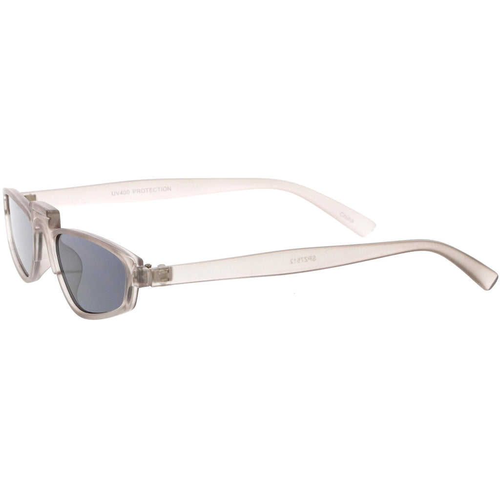 Retro Modern Low Temple Narrow Flat Top Sunglasses C731