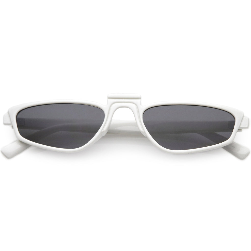 Retro Modern Low Temple Narrow Flat Top Sunglasses C731