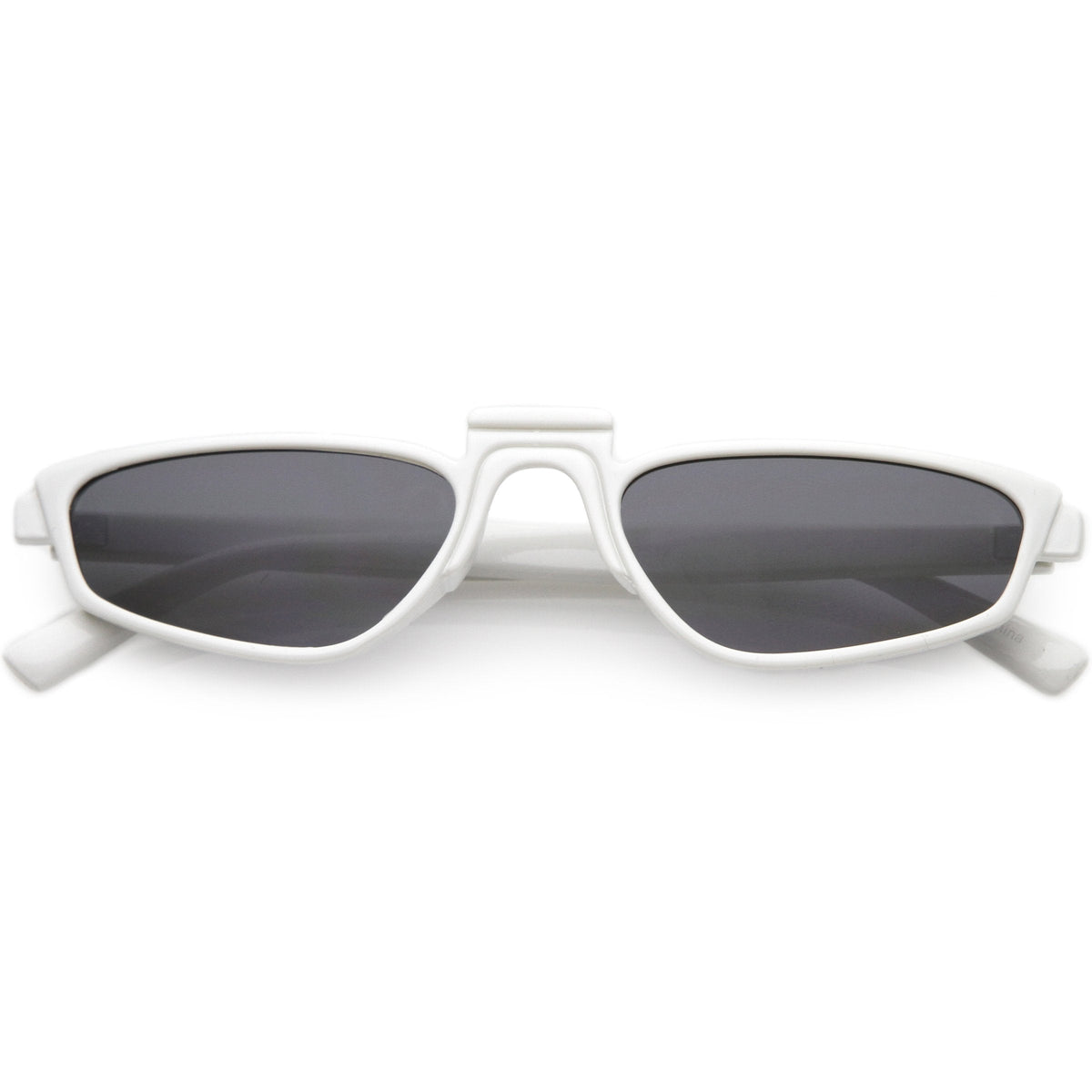 Retro Modern Low Temple Narrow Flat Top Sunglasses C731